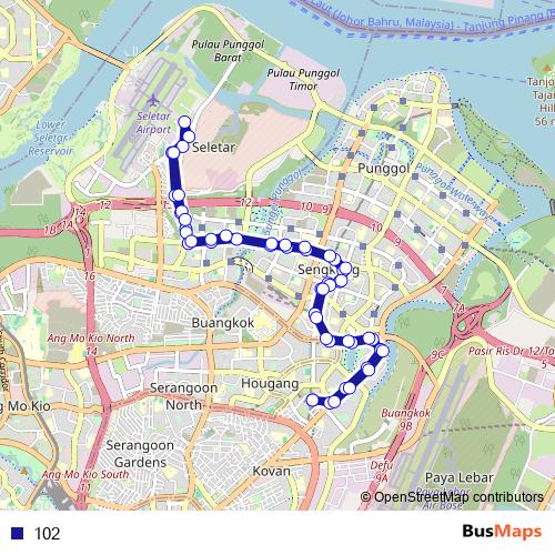 102 bus Line Map
