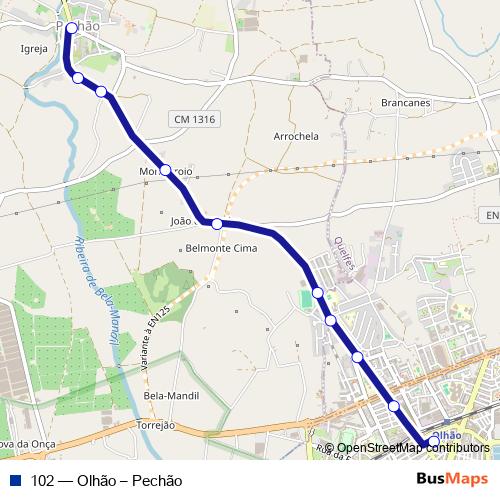102 bus Line Map