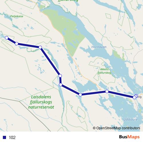 102 bus Line Map