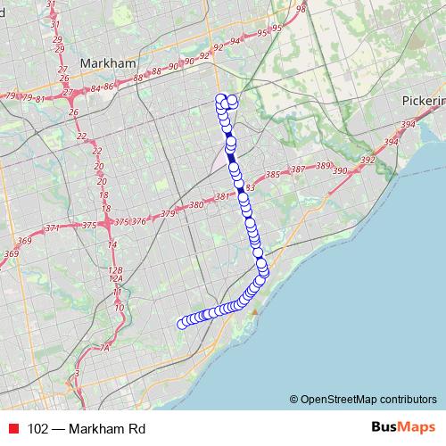 102 bus Line Map