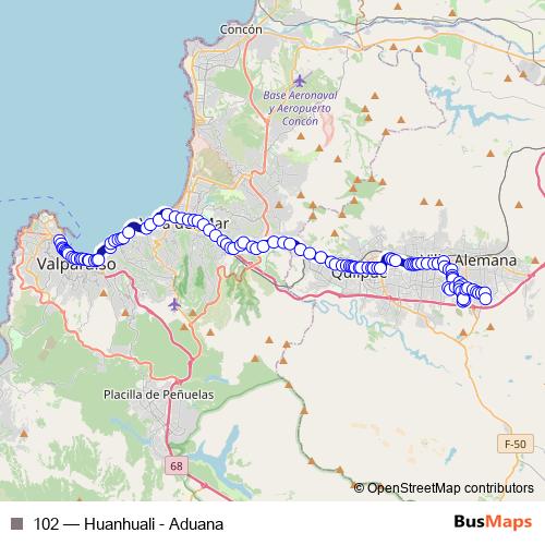 102 bus Line Map