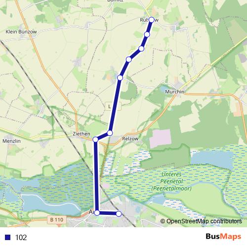 102 bus Line Map