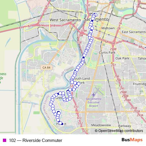 102 bus Line Map