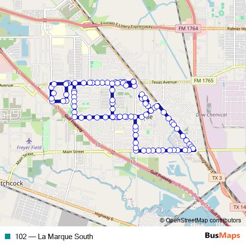 102 bus Line Map