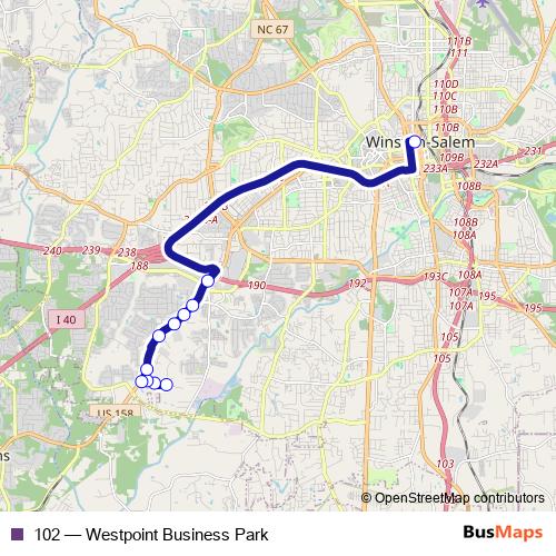102 bus Line Map