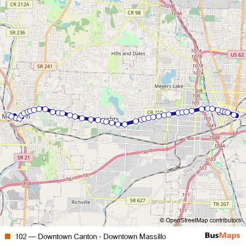 102 bus Line Map