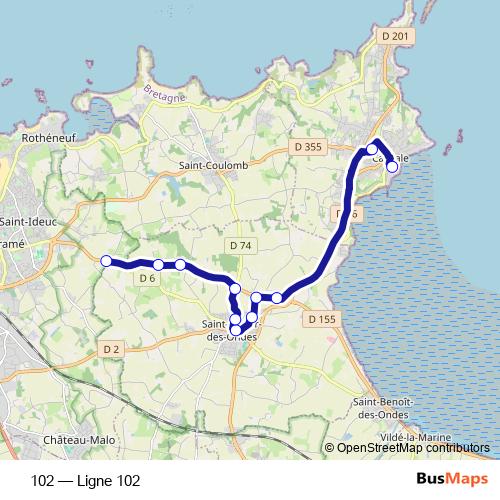 102 bus Line Map