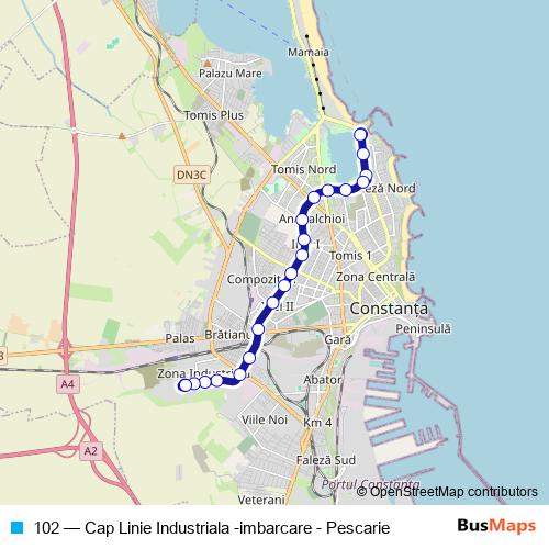 102 bus Line Map
