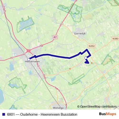6801 bus Line Map