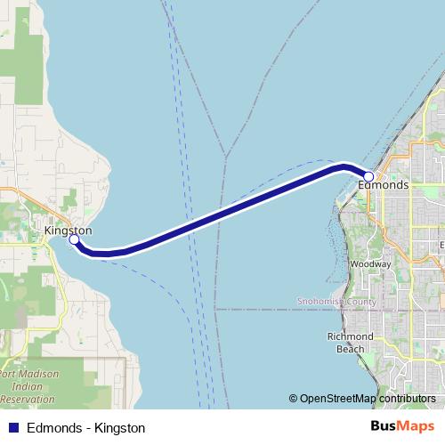 Edmonds - Kingston ferry Line Map