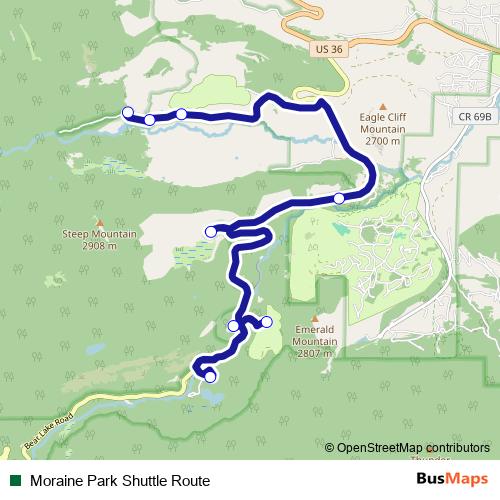 Moraine Park Shuttle Route bus Line Map