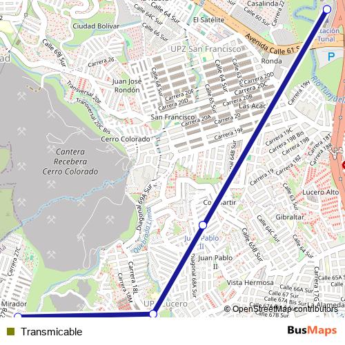 Transmicable cable-car Line Map