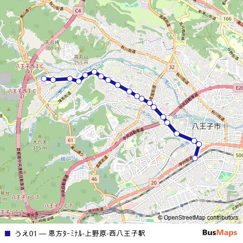 うえ01 bus Line Map