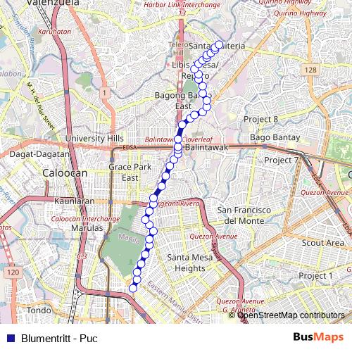 Blumentritt - Puc bus Line Map