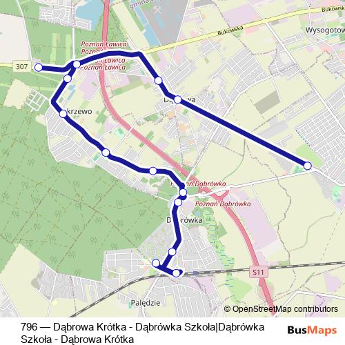 796 bus Line Map