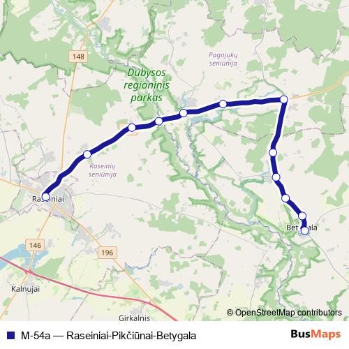 M-54a bus Line Map