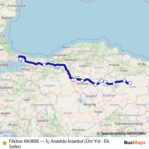 Flixbus Kk0695 bus Line Map