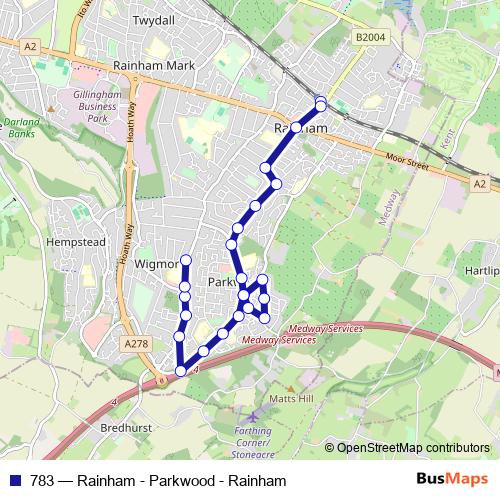 783 bus Line Map