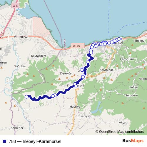 783 bus Line Map
