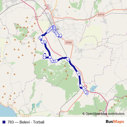 783 bus Line Map