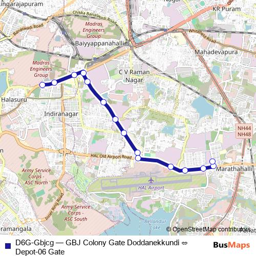 D6G-Gbjcg bus Line Map