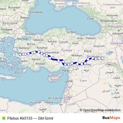 Flixbus Kk0133 bus Line Map
