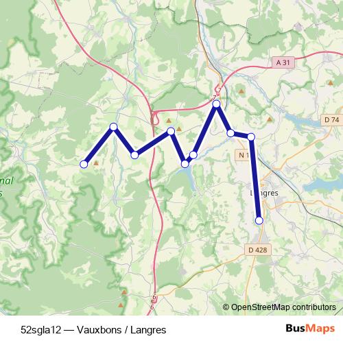 52sgla12 bus Line Map