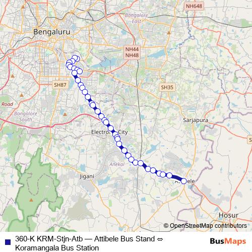 360-K KRM-Stjn-Atb bus Line Map