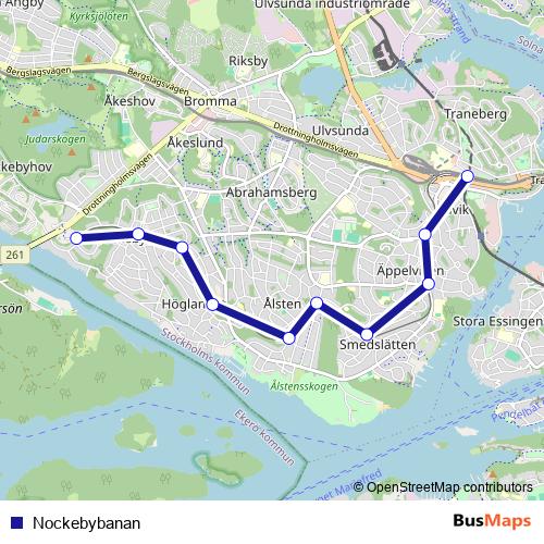 Nockebybanan tram Line Map