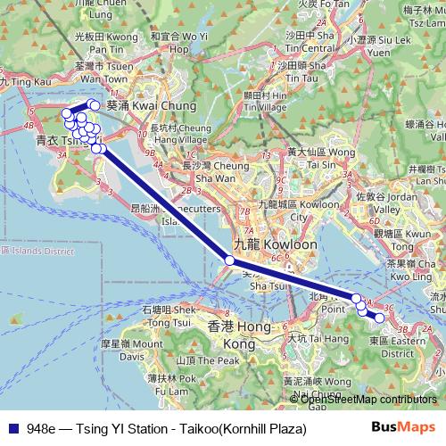 948e bus Line Map
