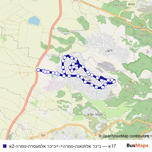 17א bus Line Map