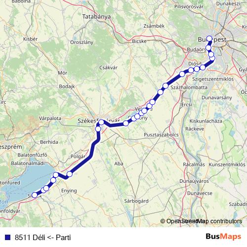 8511 Déli <- Parti rail Line Map