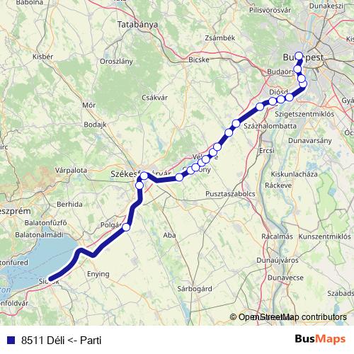 8511 Déli <- Parti rail Line Map