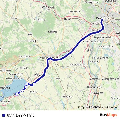 8511 Déli <- Parti rail Line Map