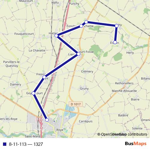 8-11-113 bus Line Map