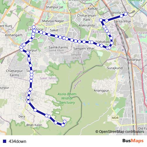 434down bus Line Map