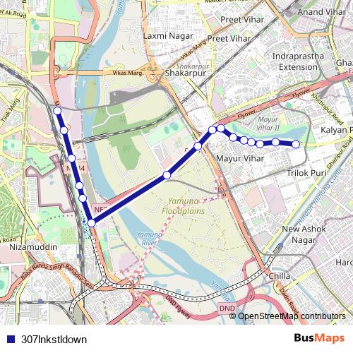 307lnkstldown bus Line Map