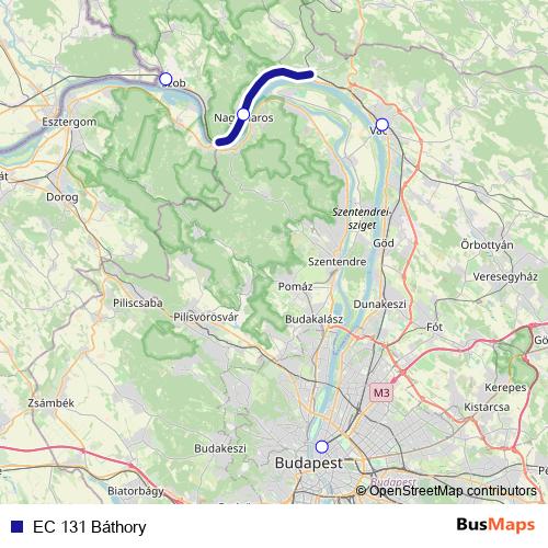 EC 131 Báthory rail Line Map