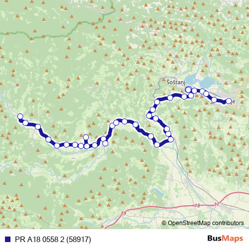 PR A18 0558 2 (58917) bus Line Map