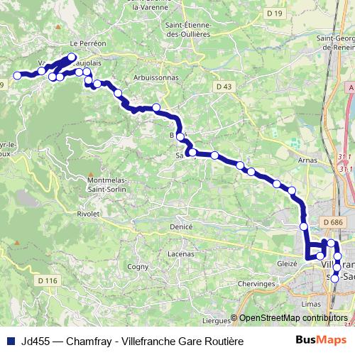 Jd455 bus Line Map