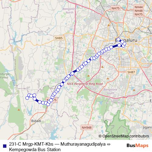 231-C Mrgp-KMT-Kbs bus Line Map