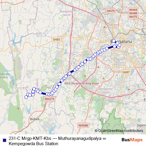 231-C Mrgp-KMT-Kbs bus Line Map