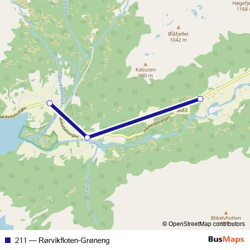 211 bus Line Map