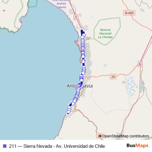 211 bus Line Map