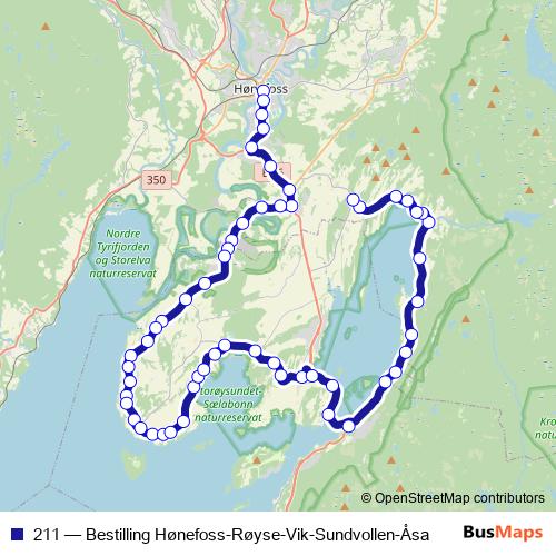 211 bus Line Map