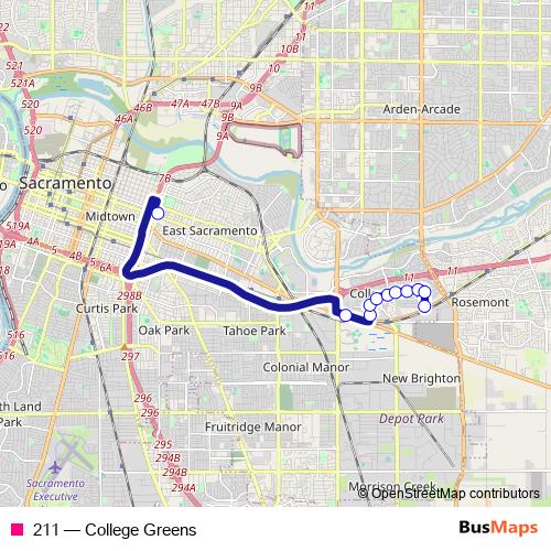 211 bus Line Map
