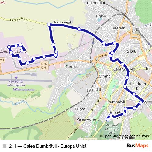 211 bus Line Map