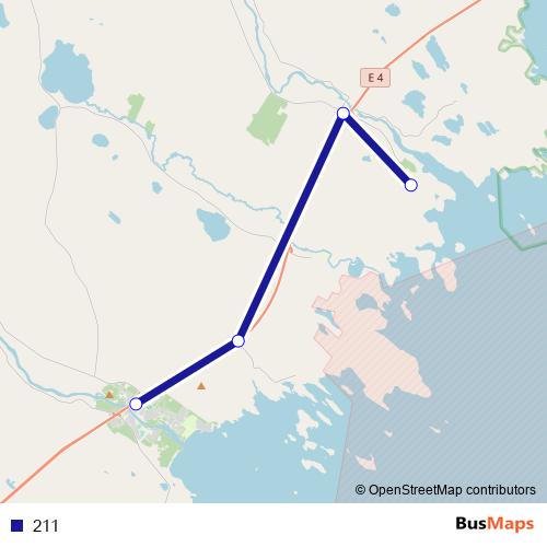 211 bus Line Map