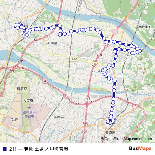 211 bus Line Map