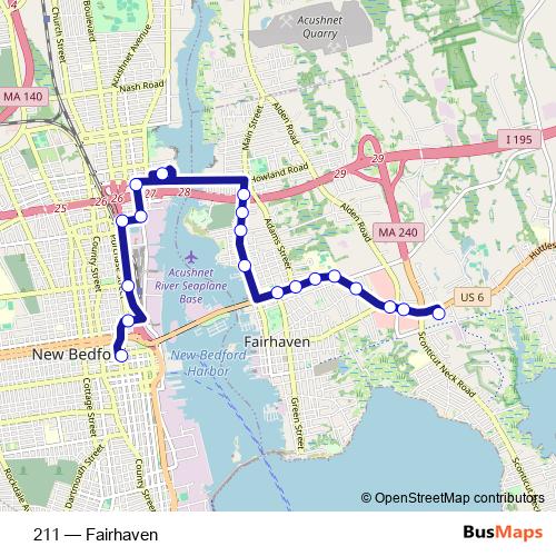 211 bus Line Map